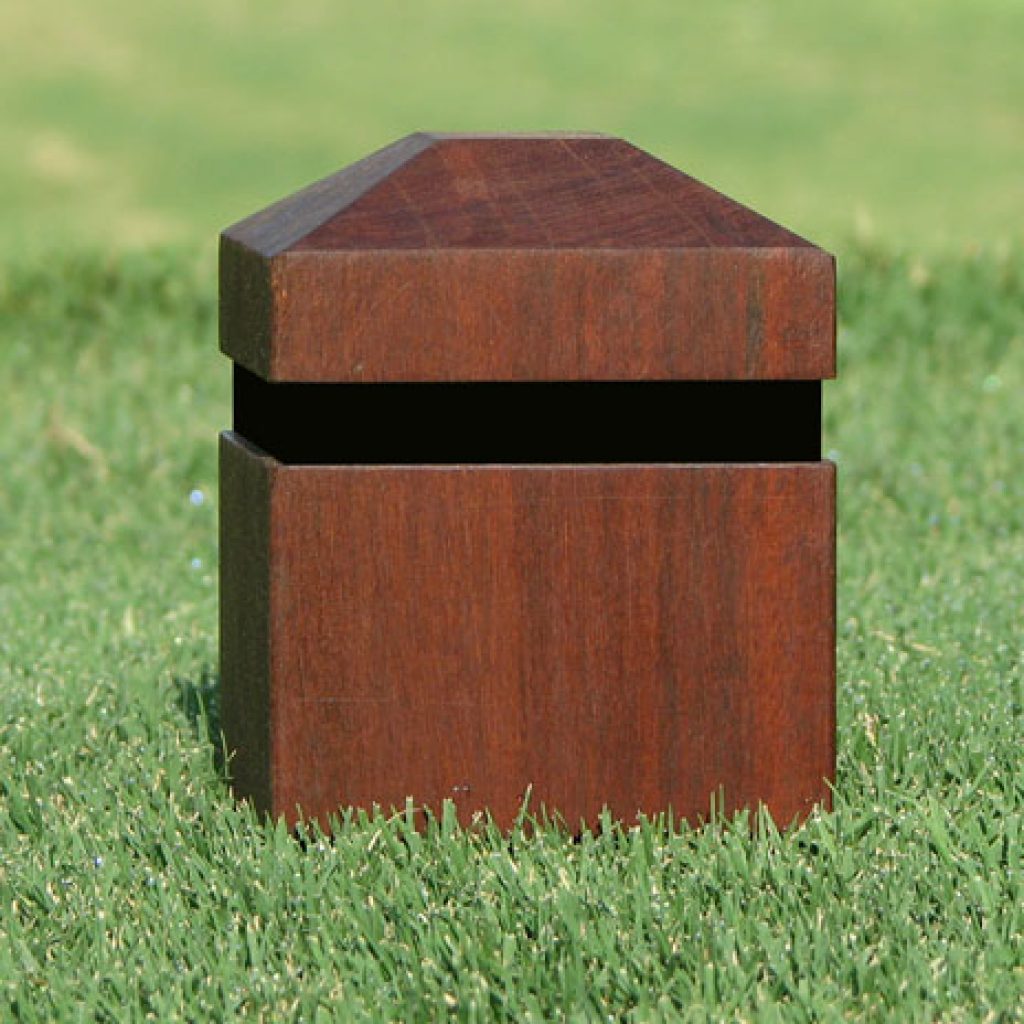 Real Wood Golf Tee Marker  Beveled Design with EverColor™ Tee Band